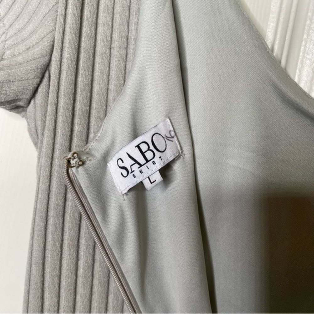 Sabo Skirt Bakari Gray Ribbed Button Front Mini Dress - Picture 8 of 9